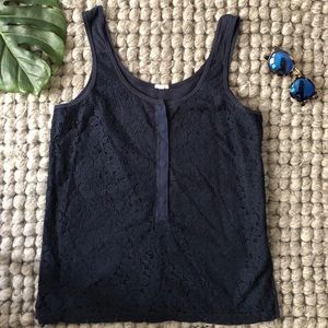 J. Crew lacy navy tank top